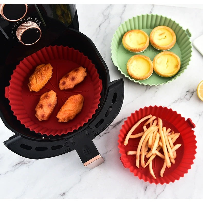 KIT 2 Forma De Silicone Para Air Fryer Forno Microondas Fritadeira Assadeira – Reutilizável Antiaderente Flexível